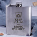Фляга сталева "Keep calm and drink whiskey", англійська