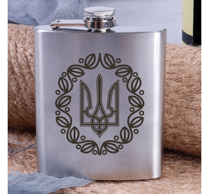 Фляга сталева "Герб з винком"