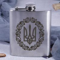 Фляга стальная "Герб з вінком"