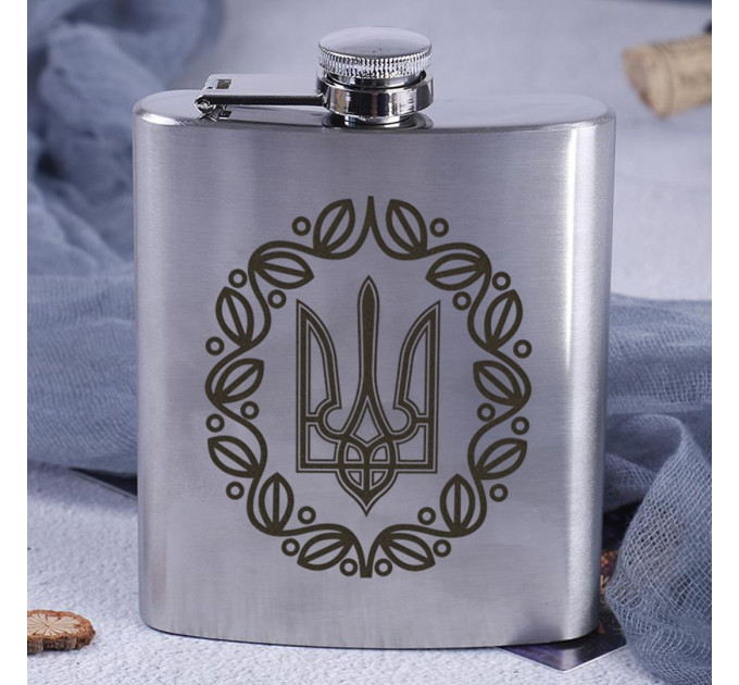 Фляга сталева "Герб з винком"