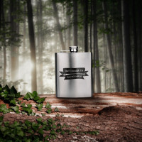 Фляга стальная "Наповнюй та посміхайся" в крафтовой коробке