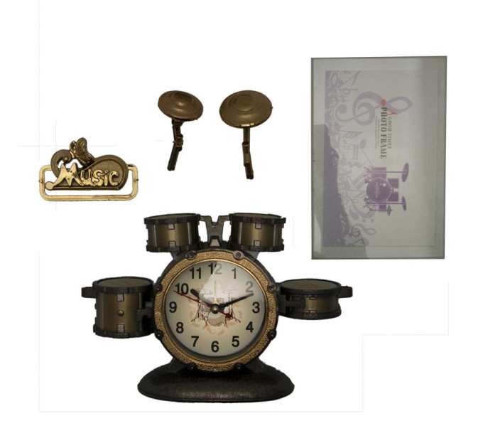 Фоторамка с часами Барабаны