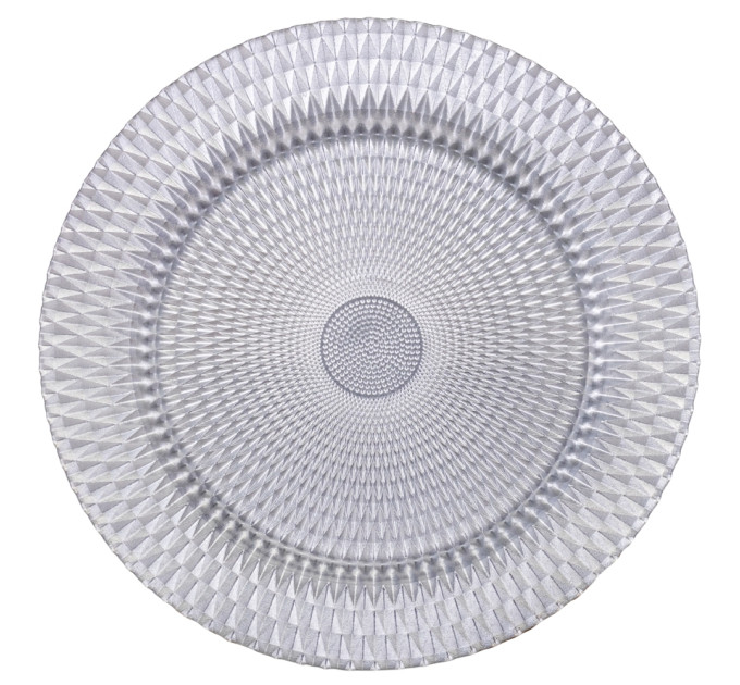 Тарілка "Геометрія", срібна, 33 см, (комплект 6 шт) (9158-006)