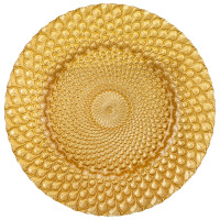 Тарелка "Павлин", золотая, 33 см, (комплект 6 шт) (9158-001)
