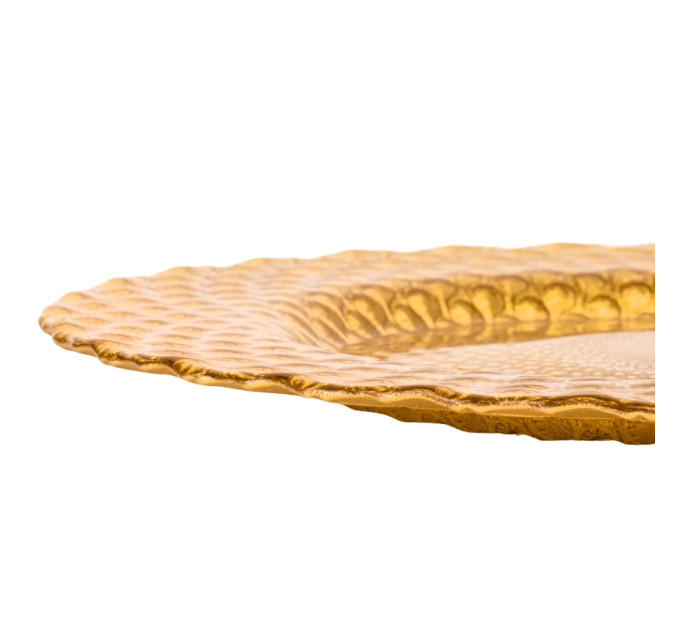 Тарелка "Павлин", золотая, 33 см, (комплект 6 шт) (9158-001)