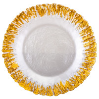 Тарелка "Солнце", золотая, 33 см, (комплект 6 шт) (9158-005)