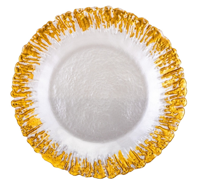 Тарелка "Солнце", золотая, 33 см, (комплект 6 шт) (9158-005)