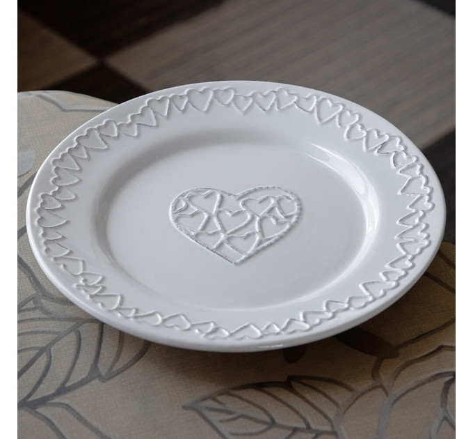 Тарелка 24,5 см "Сердца", (комплект 3 шт) (011AS)