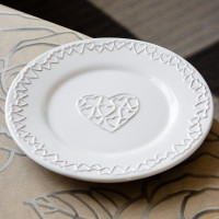 Тарелка десертная 19,5 см "Сердца", (комплект 4 шт) (010AS)
