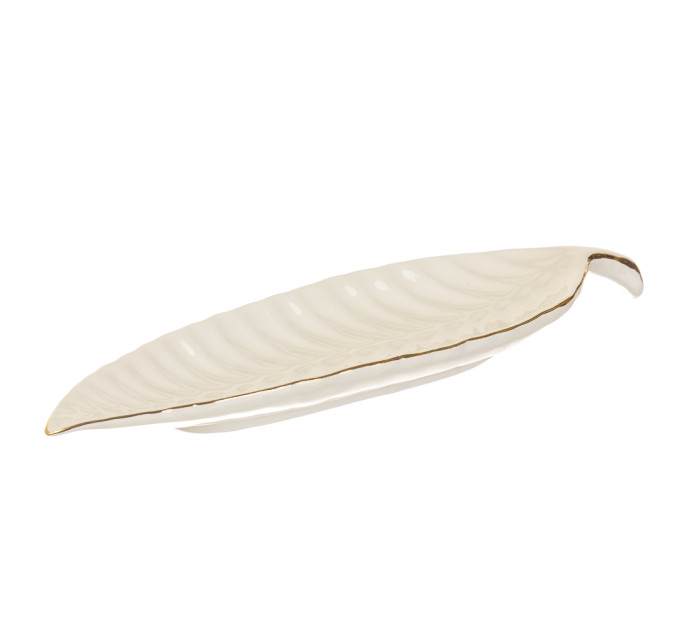 Блюдо "Білий листок-човник" (4001-007)