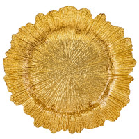 Тарелка "Рассвет", золотая, 34 см, (комплект 6 шт) (9158-003)