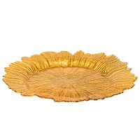 Тарілка "Світанок", золота, 34 см, (комплект 6 шт) (9158-003)