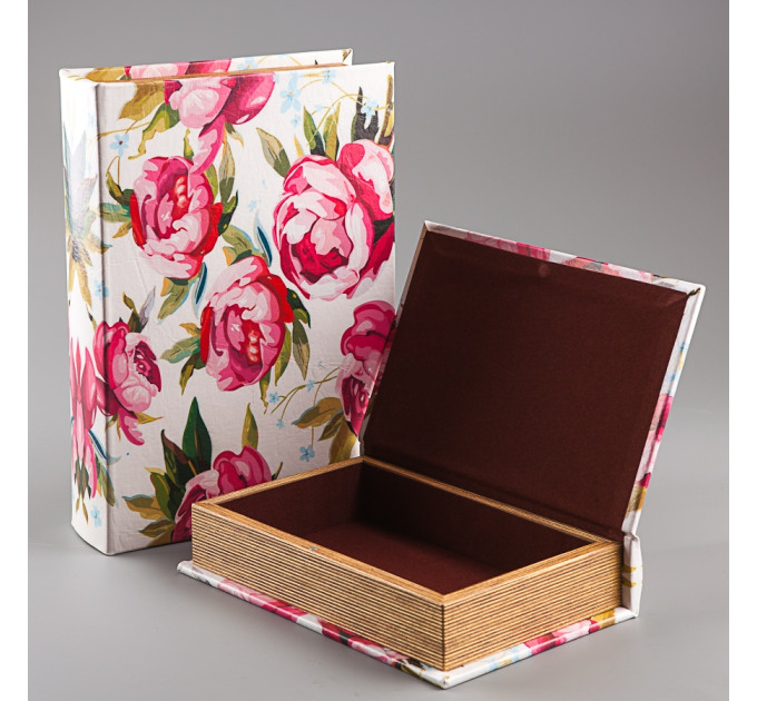 Набор книг-шкатулок "Пионы" (30*21*7 см) (053U)