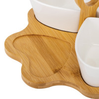 Набор пиал на бамбуковой подставке "Сердца", 23 см (9184-028)