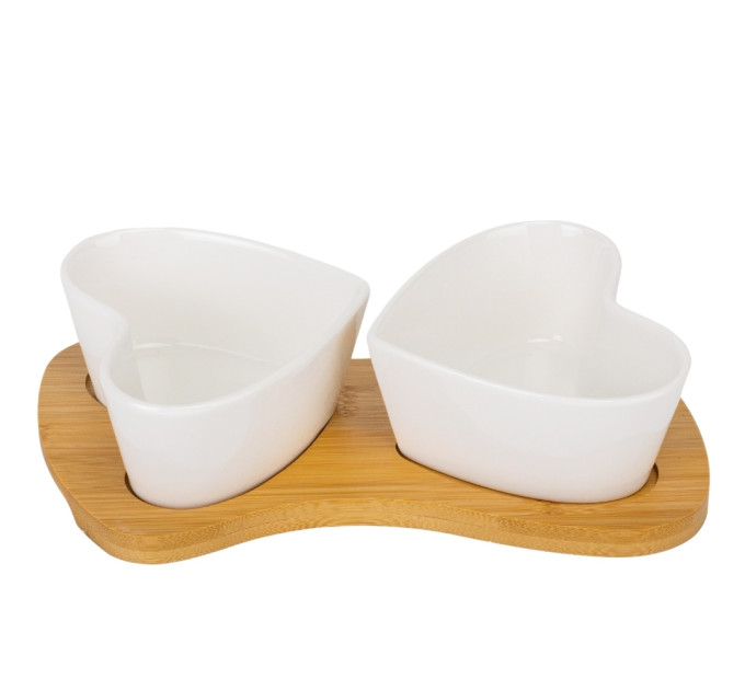 Набір піал на бамбуковій підставці "Половинки", 24,5 см (9184-027)
