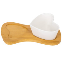 Набор пиал на бамбуковой подставке "Половинки", 24,5 см (9184-027)