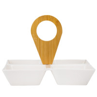 Набор пиал на бамбуковой подставке "Геометрия", 20 см (9184-016)