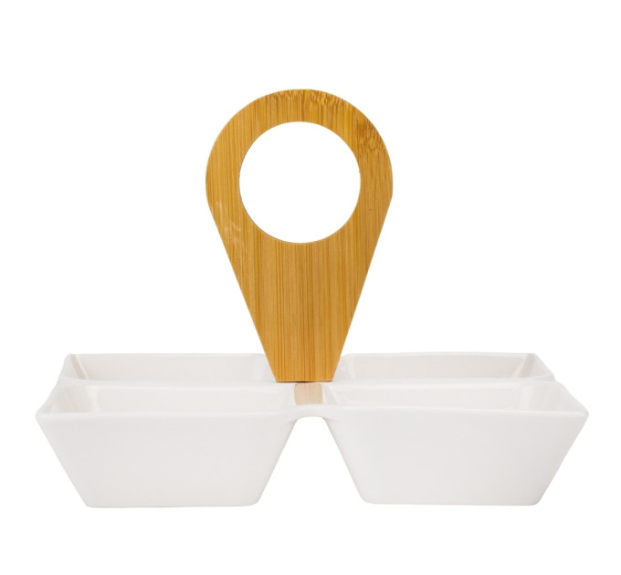 Набор пиал на бамбуковой подставке "Геометрия", 20 см (9184-016)