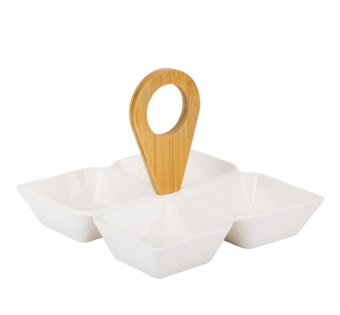 Набор пиал на бамбуковой подставке "Геометрия", 20 см (9184-016)