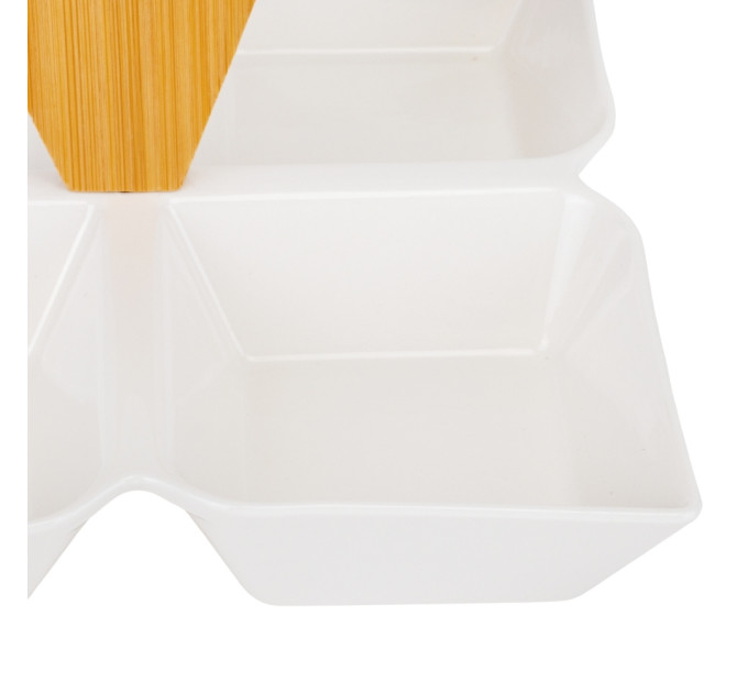 Набор пиал на бамбуковой подставке "Геометрия", 20 см (9184-016)