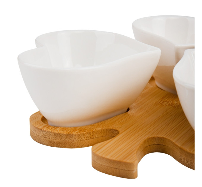 Набір піал на бамбуковій підставці "Смак життя", 17 см (4004-007)
