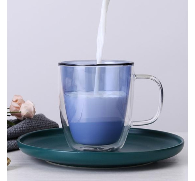 Склянка з подвійними стінками та ручкою "Калейдоскоп", 400 мл * Рандомний вибір дизайну (9095-004)