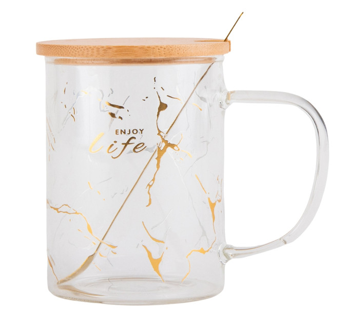 Склянка з кришкою "Цінуй момент", 180 мл * Рандомний вибір дизайну (9045-011)