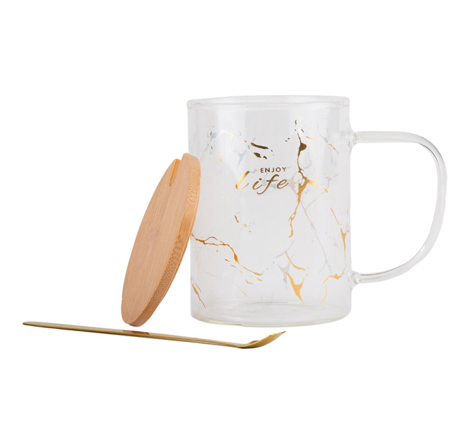 Склянка з кришкою "Цінуй момент", 180 мл * Рандомний вибір дизайну (9045-011)