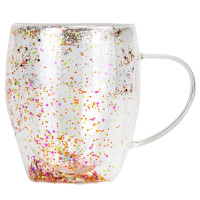 Стакан с двойными стенками и ручкой "Глитер", 300 мл (9106-013) Стакан с двойными стенками и ручкой "Глитер", 300 мл (9106-013)