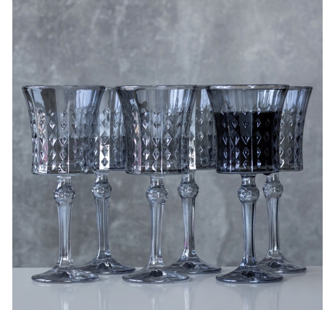 Бокал "Сомелье", серо-голубой, (комплект 6 шт) 250 мл (9102-005)