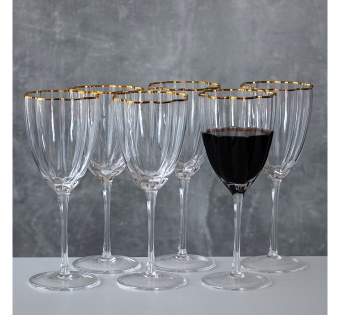 Бокал "Золотые лепестки", (комплект 6 шт) 330 мл (9118-002)