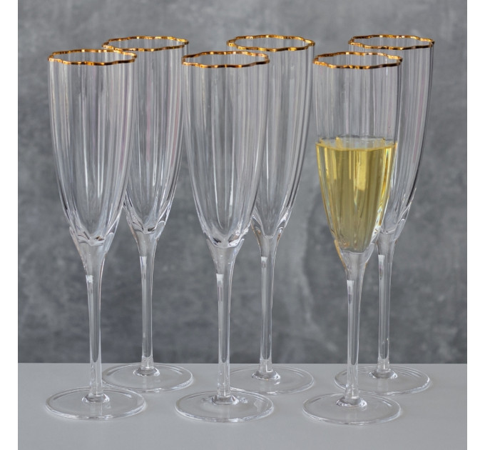 Бокал "Золотая гармония", (комплект 6 шт) 220 мл (9118-001)
