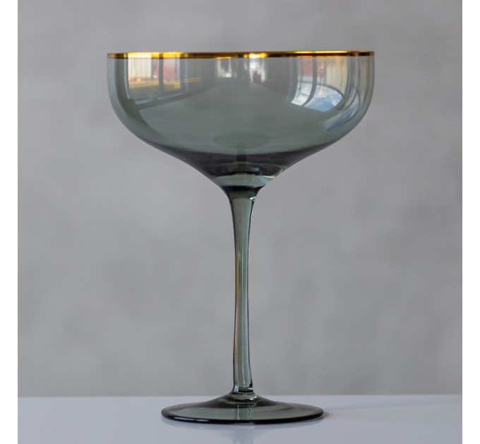 Бокал "Шампань", (комплект 2 шт) изумрудный, 400 мл (9056-002)