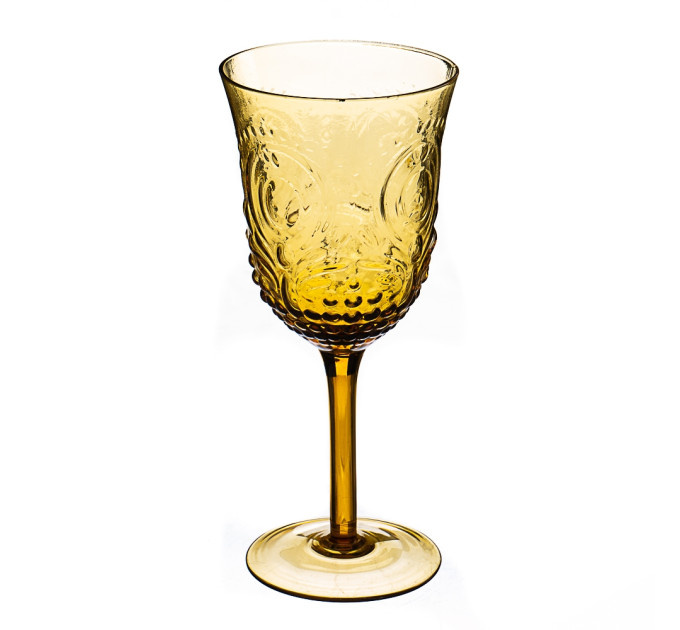 Келих з візерунком помаранчевий, (комплект 6 шт) (001HH/amber)