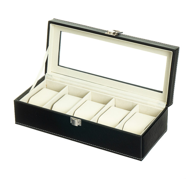 Скринька для годинника 5 відділень. Чорний колір (0505-005)