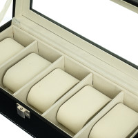 Ящик для часов 5 отделений. Черный цвет (0505-005)