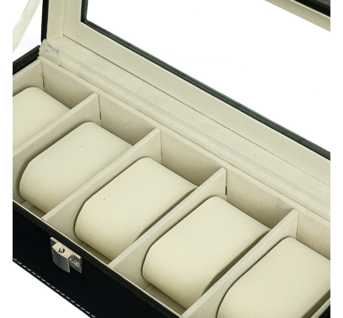 Скринька для годинника 5 відділень. Чорний колір (0505-005)