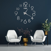 3D часы настенные, серебряные (40-120 см) (9020-012) 3D часы настенные, серебряные (40-120 см) (9020-012)