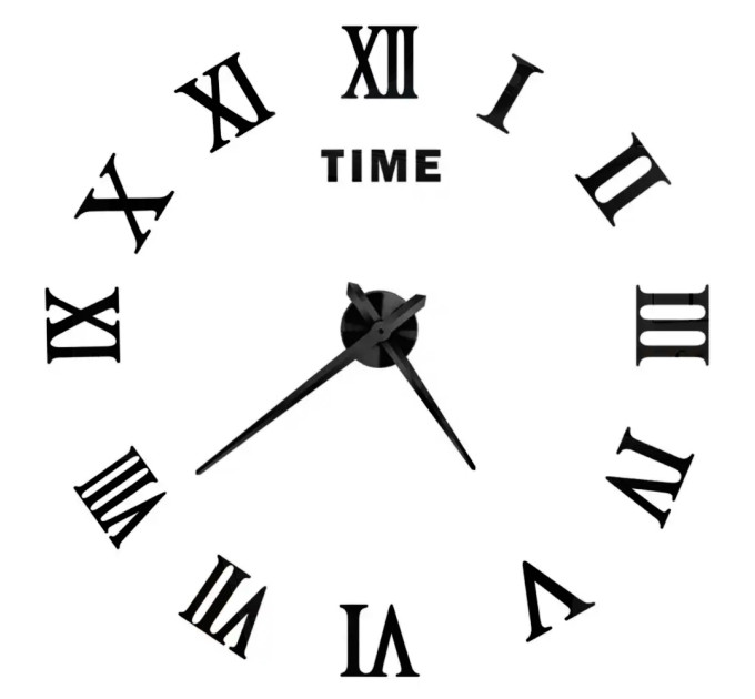 3D часы настенные, черные (40-120 см) (9020-007)