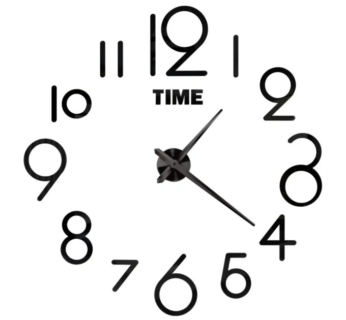 3D часы настенные, черные (40-120 см) (9020-011)