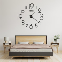 3D часы настенные, черные (40-120 см) (9020-011) 3D часы настенные, черные (40-120 см) (9020-011)