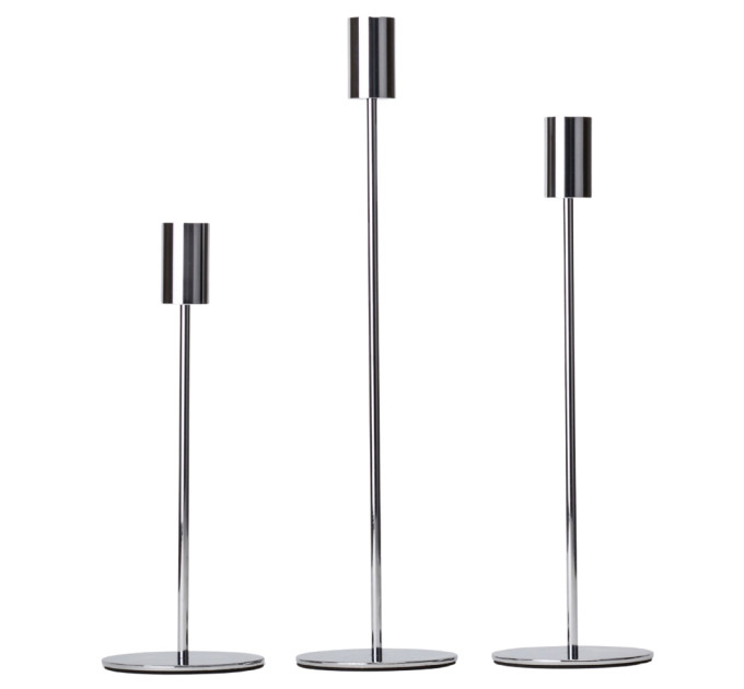 Набір з 3 підсвічників "Люмінар", срібний, 32*27*22 см (9137-011)