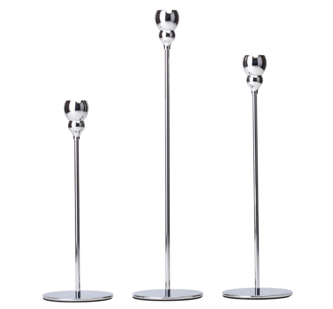 Набір з 3 підсвічників "Симфонія", срібний, 32*27*22 см (9137-004)