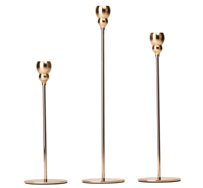 Набор из 3 подсвечников "Симфония", золотой, 32*27*22 см (9137-003)