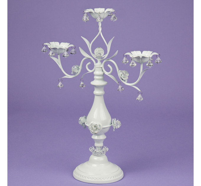 Подсвечник на 3 свечи с кристаллами (50 см.) (2011-007)