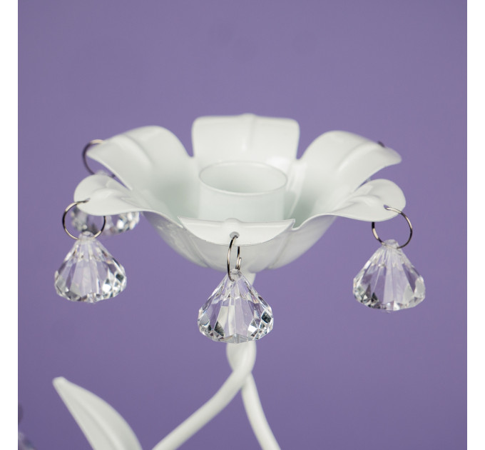 Подсвечник на 3 свечи с кристаллами (50 см.) (2011-007)