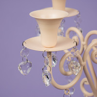 Подсвечник на 5 свечей с кристаллами, кремовый (66см.) (2011-022)