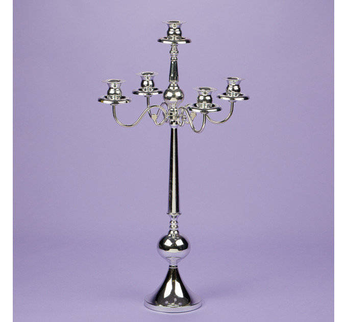 Подсвечник на 5 свечей, хром (73 см.) (2011-018)