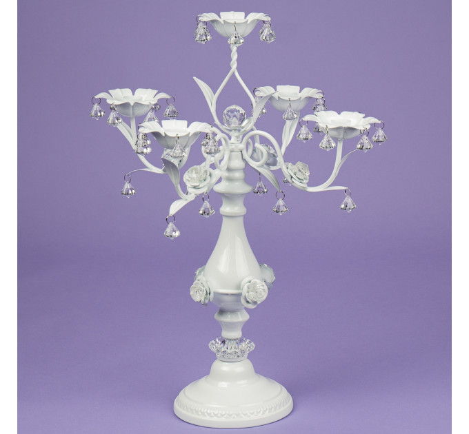 Подсвечник на 5 свечей с кристаллами (50 см.) (2011-008)