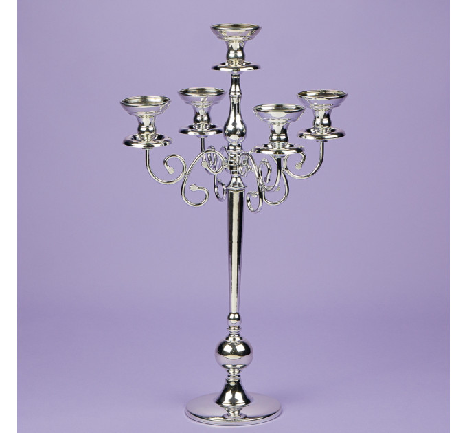 Подсвечник на 5 свечей, хром (68 см.) (2011-020)
